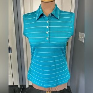 Nike Dri‎ Fit Striped Golf Tank Top Sleeveless Polo Shirt